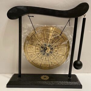 Asian Home Zen Art Brass Feng Shui Desktop Gong